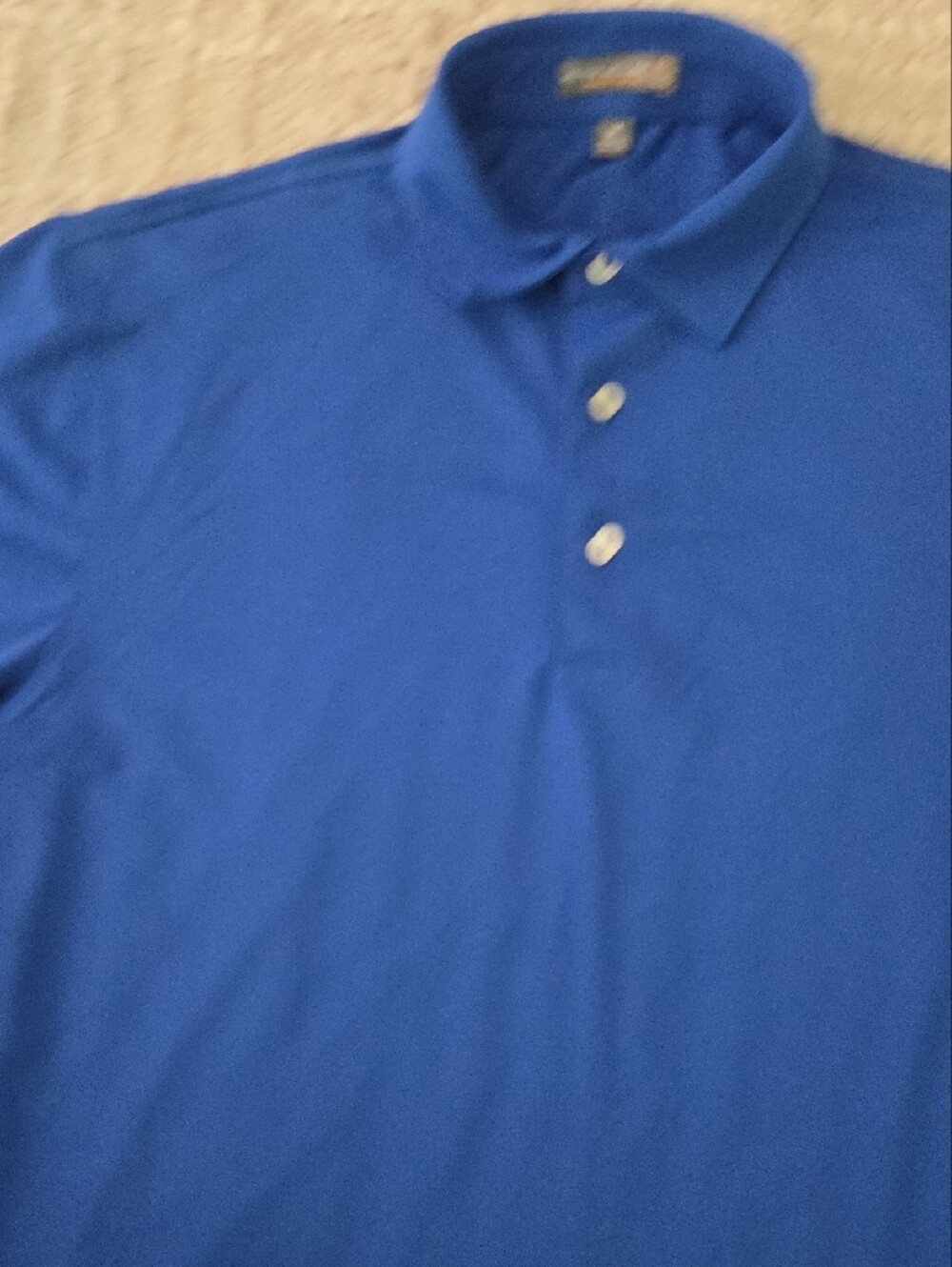 Peter Millar Men's Blue Button-Front Polo, M - Picture 5 of 5